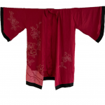 KH005_Vintage Remake Kimono Happi style - Flower x Red/Gold